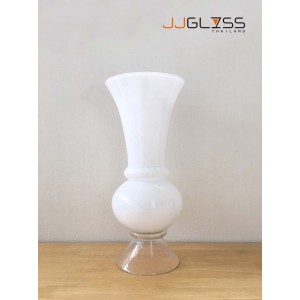 WHITE-H0810-46TC - WHITE Handmade Colour Vase